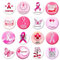 16PCS Octobre Rose 2025 Accessoires Français Octobre Ruban Pin's Broches pour Sensibilisation au Cancer du Sein Goodies Accessoires Activité Rose Ruban