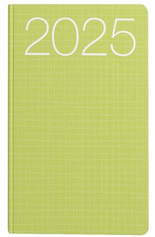 Idena 11144 - Taschenkalender 2025, Ladytimer im Format 8,7 x 15,3 cm, 1 Woche auf 2 Seiten, Terminplaner mit Flexicover-Einband in Grün und Eckperforation