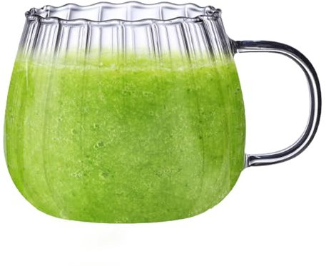 Qizeroty Tasses À Citrouille En Verre, Tasses En Forme De Citrouille En Verre Transparent De 400ML Avec Poignée, Le Verre À Citrouille Convient Au Café, Au Thé, Aux Jus Et Au Lait