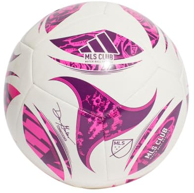 adidas MLS Club Fußball, Uni, für Erwachsene, Weiß/Lila Burst/Glory Purple, Größe 4