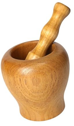 F Fityle Mortier en bois et pilotage Garlin à ail Ginger Ginder Gadgets Bol de meulage de broyeur à l'ail polyvalent pour noix de chutney, Xl