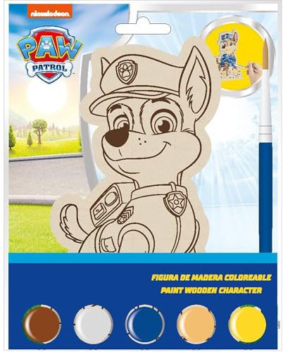 CERDÁ LIFE'S LITTLE MOMENTS Farbige Holzfiguren Paw Patrol – Set aus Figuren zum Bemalen aus Holz mit Paw Patrol Design, ideal für pädagogische Aktivitäten, Basteln und kreative Spiele für Kinder