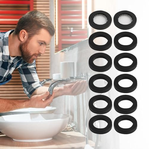 Set de12 Juntas para Alcachofa de Ducha de 1/2 Pulgada, Incluye 2 Anillos en O con Red de Filtro de Acero Inoxidable, Discos de Goma Duraderos para Manguera de Ducha,juntas tóricas de goma para ducha