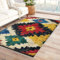 IEPOZWA Boho Chic Ikat Teppich Modern Vintage Look Bunte Sterne für Essbereich Küche Speiseraum Restaurant Café Frühstückszimmer(Multi)-90x150cm