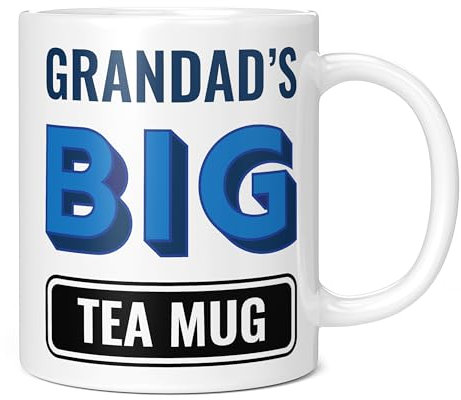 Mug Monster - Grandad's Big Tea Mug, Father's Day Gift, Birthday Present for Grandad, Giant Mugs for Men, Huge Cup for Hot Drinks, Oversized Tea Cup, Extra Large Ceramic Gift