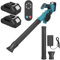 Soffiatore a batteria per Makita da 18 V, 350 km/h, batteria a 6 marce, con manico girevole a 270°, 3000 giri/min, per spazi di vialetti, terrazze e rimozione della neve (2 batterie)