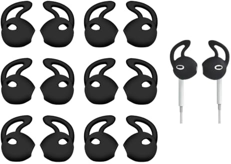 JYNXOR 6 Paar Silikon Ohrpolster Kompatibel mit air pods Kopfhörer, Anti Drop Ohrbügel für Ear pods Schutz Headset,Anti Rutsch Schutz-Schwarz