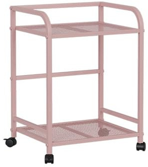 Pink CPU Stand for Home & Gaming Lockable Wheeled Printer Shelf Sturdy Under Desk PC Tower Trolley Computer Accessories Storage Solution