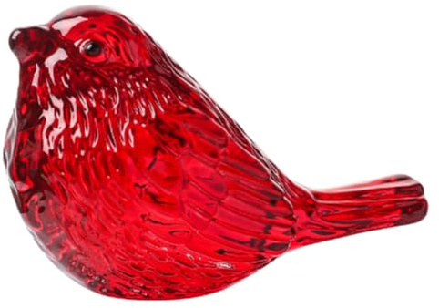 Osmond Collectible Blown for Glass Birds Crystal Figurines for Animal Lovers for Table Home Decor Gifts Red