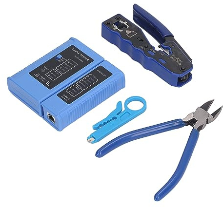 MasYosh RJ45-Crimpzange, Multifunktionale Netzwerkkabel-Crimper mit Schneid- und Abisoliercrimpung, für Cat5 Cat5e Cat6 8P8C RJ11 RJ12-Kabel