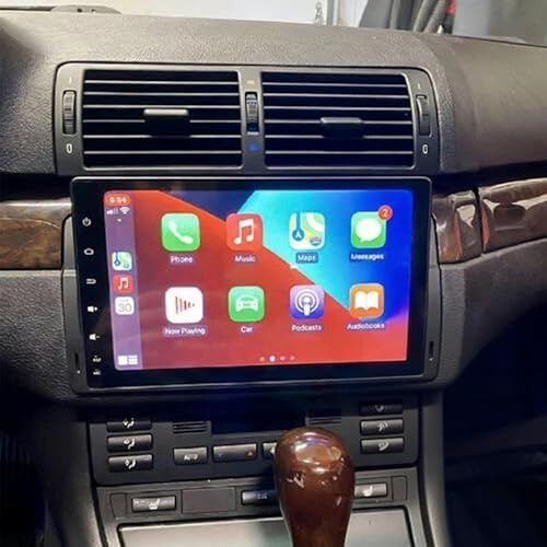 Android 14 Autoradio 2 Din fürE46 1998-2006 Head Unit, 9 Zoll Bildschirm Touchscreen mit Wireless Carplay Android Auto DAB GPS Navigation Bluetooth WiFi Rückfahrkamera FM/RDS 2+32G