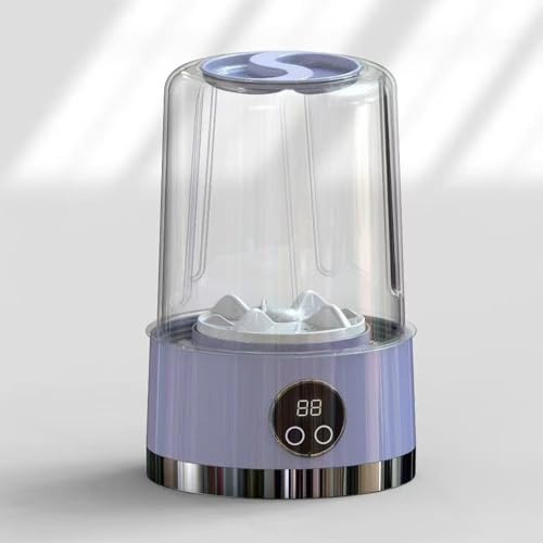 Mini Lavadora Portátil 1L con Tecnología de Lavado a Mano, Miniwash Recargable 3000mAh (Hasta 15 Usos) para Ropa Interior, Calcetines, Bebé y Trapos de Cocina (Púrpura)