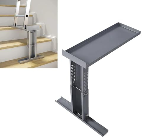 Ladder Stabilizer for Stairs – Adjustable Ladder Leveler/Leg Leveller, Telescopic & Step Ladder Extender, Steel Non-Slip Ladder Support, Ladder Accessory for Safe Use