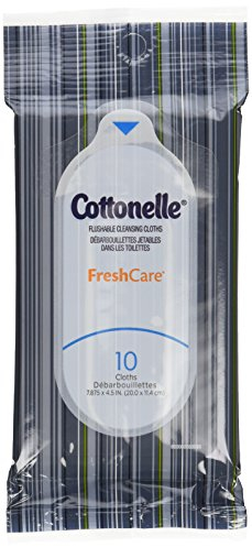 Cottonelle Fresh Care Flushable Wipes, Travel Pack, 12 Travel Packs of 10 Cloths Each (120Ct)