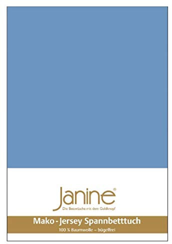 Janine Spannbetttuch 5007 Mako Jersey 180/200 bis 200/200 cm blau Fb. 42