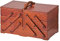 VBS Boîte à couture en bois Classic noyer 6 compartiments 42x23,5x27,5cm boîte à couture pliable boîte à couture panier à couture boîte à couture boîte de rangement