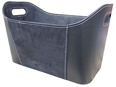 TERMATECH | Holzkorb Lederimitat | 500×300×300 mm | Schwarz