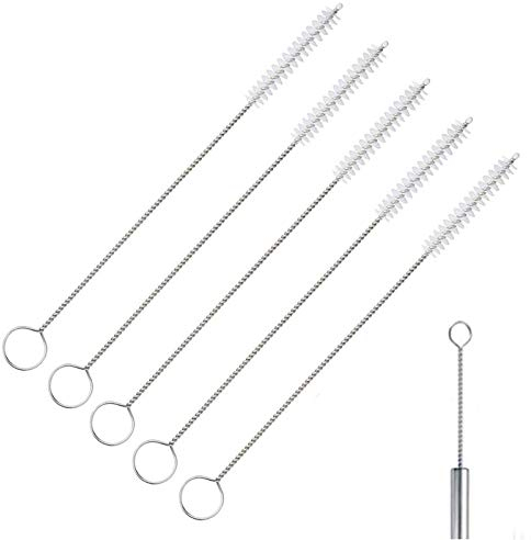 EQLEF Reinigungsbürste für Strohhalme, 5 Stück weiche Nylon-Bürsten zum Reinigen von Strohhalmen