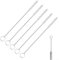 EQLEF Brosse Paille de Nettoyage 5 PCS, 20cm / 7,8 pouces pipe brosse en acier inoxydable potable pipette brosse de nettoyage tasse couvercle brosse
