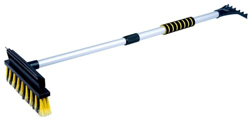 Walser Eiskratzer Auto, ausziehbarer Eiskratzer Auto mit Besen, 3in1 Auto Schneebesen mit Auto Eiskratzer, Schneebesen Auto mit Ice Breaker, Scheibenkratzer Auto mit Teleskop Stange 60-90 cm