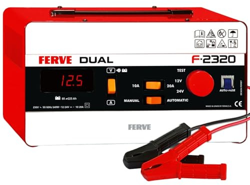 Ferve F-2320 Cargador Dual de Baterías de Plomo Ácido, 0