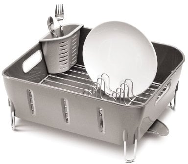 simplehuman KT1106 escurreplatos compacto, plástico gris