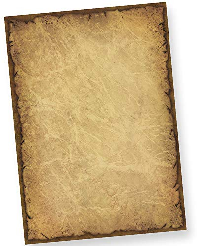 TATMOTIVE Briefpapier Karton Vintage Retro DIN A4, 170 g/qm Beidseitig bedruckbar, 25 Blatt - für Basteln, Einladungskarten, Speisekarten