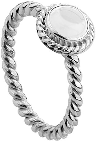 Nenalina Ring Silber 925 Damen Silberring Damenring mit 6 mm Bergkristall Edelstein (weiß)