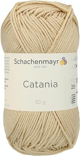 Schachenmayr since 1822 Catania Sand Beige 9801210-00404 hand knitting yarn, crochet yarn, 100% cotton (11.5 x 5.2 x 6 cm)