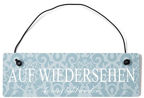 Homeyourself Auf Wiedersehen komm Bald Wieder Dekoschild Türschild blau mit Draht