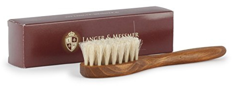 Langer & Messmer Premium Auftragsbürste aus feinem Rosshaar zum Auftragen von Schuhcreme und Schuhwachs - noch dichter besteckt - Cremebürste in Schuhmacherqualität