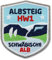 2 x Albsteig HW1 Abzeichen gestickt 51 x 60 mm/Schwäbische Alb Albtrauf Lichtenstein Aalen Albstadt/Aufnäher Flicken Sticker Patch/Wanderweg Wanderführer Wander-Karte Tourenführer Reiseführer