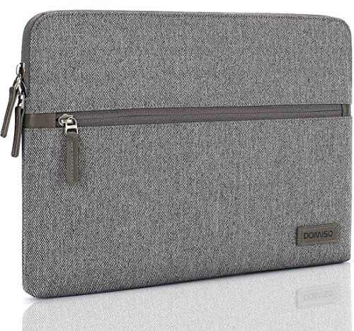 DOMISO 13.3 Laptop Pouch Sleeve Canvas Case Notebook Bag for 13-13.3 Inch Laptops/HP Spectre 13 ENVY 13 / Dell Inspiron 13 XPS 13 / Lenovo YOGA 720 / ASUS/Acer/MSI, Grey