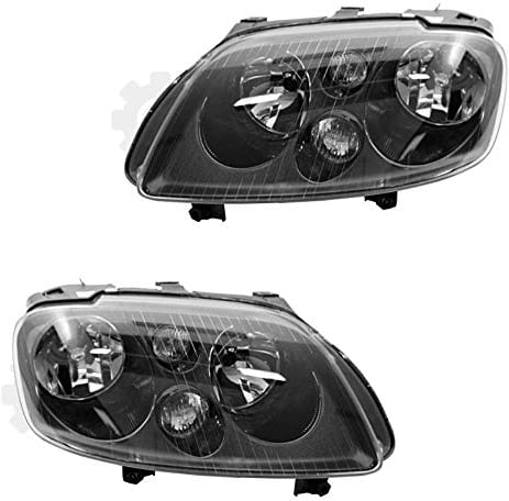 Halogen Scheinwerfer Set Touran 02.03-10.06 schwarz H7/H7 mit Motor