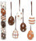 SIGRO Gold 6er Set Plastik Eier Kaffee in Röhre mit Anhänger Motive 6-Fach sort. 3 x 3 x 6 cm im Set