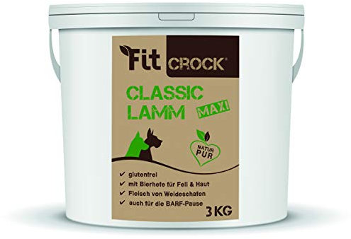 cdVet Fit-Crock Hundefutter trocken Classic Lamm Maxi 3 kg, glutenfrei