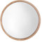 Mirrorize 56 cm Spiegel Rund Holzrahmen Dekorative Wandspiegel, Badezimmer Spiegel, Runder Badspiegel, Deko Spiegel Flur Naturbraun, IMP8433, 22 Diameter