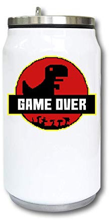 Game Over Park T Rex Poster Graphic Lata de Bebida térmica aislada al vacío 350ml