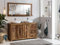 Woodkings® Badset Leeston Waschtisch mit Spiegel aus Palisander Holz Waschtischunterschrank für Doppelwaschtisch massiv Badmöbel Badezimmer Möbel Unterschrank Badschrank