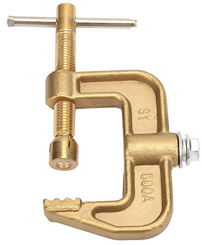Welding Ground Clamp, 500A Brass Material Classical G Shape Ground Welding Earth Clamp for Welding Machine, C Earth Clamp
