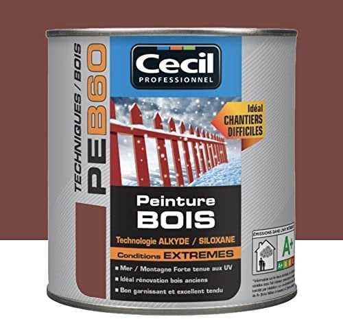 Peinture Bois Cécil Professionnel PEB60 Rouge Pays Basque 0,5 L