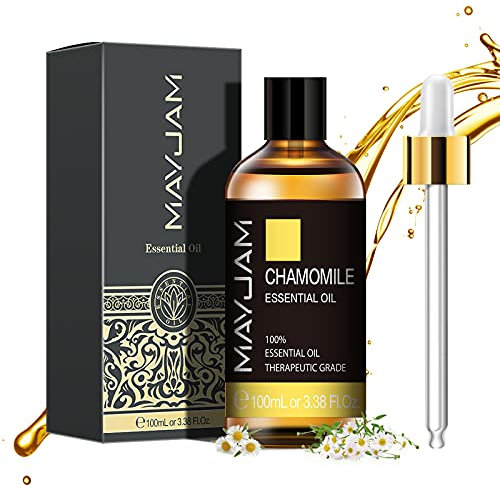 MAYJAM Huile Essentielle de Camomille 100ML de Haute Qualité pour Diffuseur, Humidificateur, DIY, Home, Wardrobes
