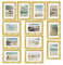 bomoe 12er Bilderrahmen Set Ocean – Fotorahmen Collage für 13x18 cm Bilder Holzbilderrahmen mit Passepartout - Bilder Collage Fotorahmen aus Holz & Kunststoffglas - Fotowand Bilder Set Gold
