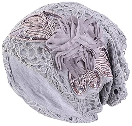 qudang Chemo Hut Damen Spitze Beanie Mütze Nachtmütze Kopftuch Super Weich Slouchy Turban Kopfbedeckungen Kopf Wraps Stirnband Nachtschlafkappe Hut