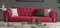 Casa Padrino Luxus Chesterfield Schlafsofa Rot/Weiß/Gold 230 x 95 x H. 83 cm - Wohnzimmer Sofa mit 3 Kissen - Luxus Wohnzimmer Möbel