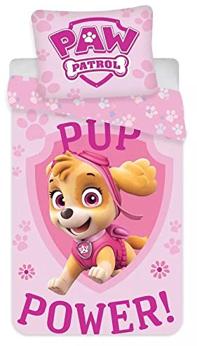 Paw Patrol Sky Pup Power Kinder Bettwäsche Set Bettbezug Rosa Wendebettwäsche 100×135cm