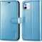 TUCCH Flip Case for iPhone 11 (6.1), Magnetic PU Leather Wallet Stand Folio Book Cover with [RFID Blocking][Credit Card Holders][Shockproof TPU][Kickstand]Compatible with iPhone 11, Shiny Light Blue