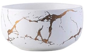 RTHGTFMW Bol Céramique Marbre Bowl Accueil Art de la Table Set Nordique Style Porcelaine Petit déjeuner Riz Dîner Noodle Soup Bowls Ronde (Color : White L)