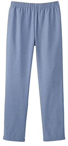Women’s Open Back Adaptive Wheelchair Gabardine Pants for Seniors - Heather Chambray Blue MED