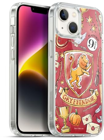 Head Case Designs Officially Licensed Harry Potter Gryffindor Pattern Deathly Hallows XIII Gel Case [Military Grade Protection] Compatible With Apple iPhone 14